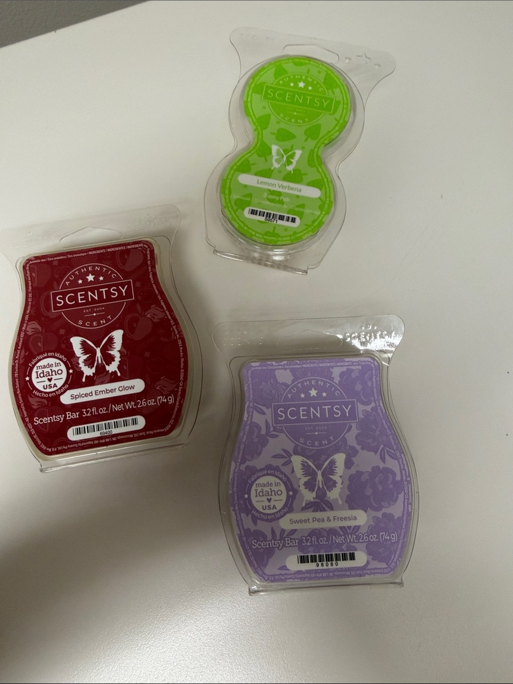 Scentsy Wax Bars Trio in Red, Green & Purple